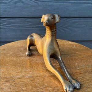brass greyhound whippet dog sculpture